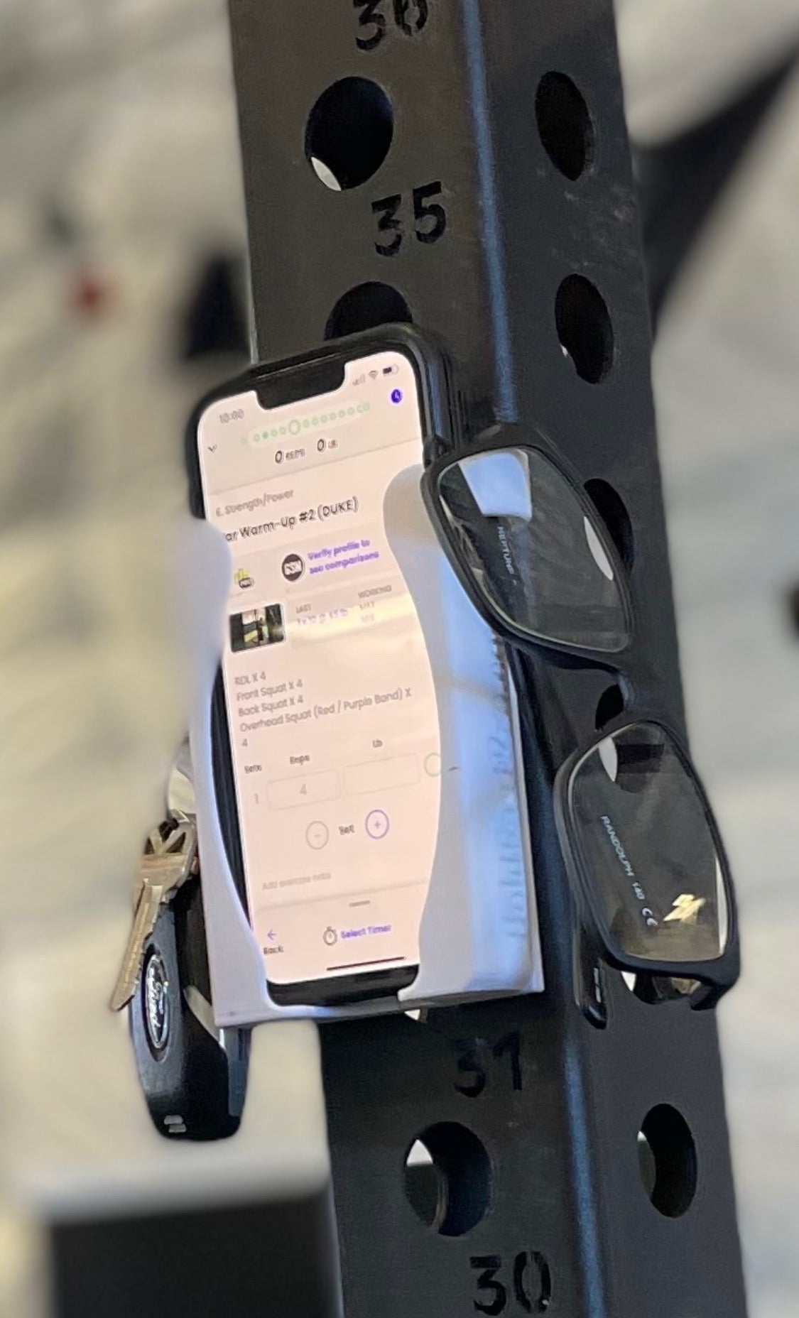 Gym Adjustable Cell Phone Holder (White, Black & Grey)